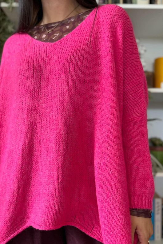Big Softie Archie Slouch Knit Hot Pink